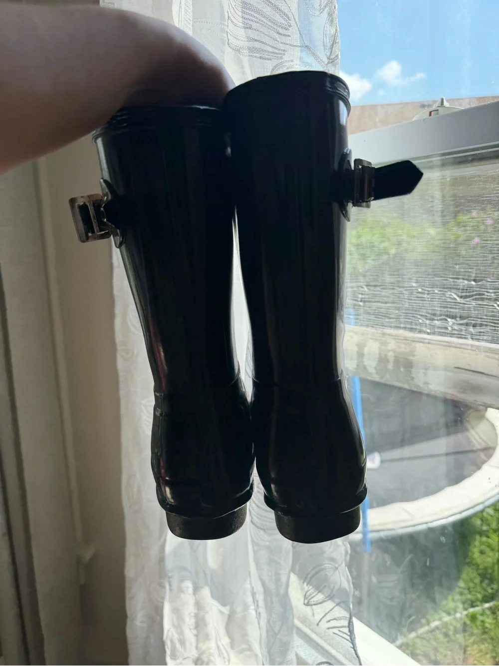 Hunter Women's Black Gloss Short Rain Boots
